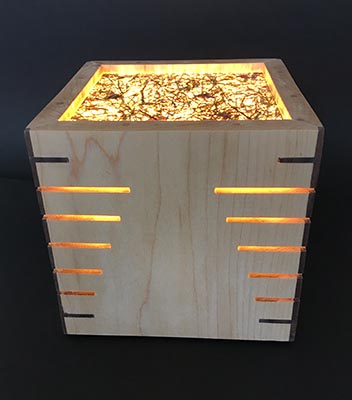 Foto BLK, de kleine houten ledlamp van PicusLED